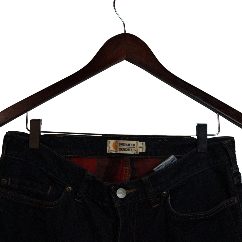 CARHARTT Jeans Blaine Flannel Original Straight Leg Rugged Flex 8 REG - Picture 2 of 4